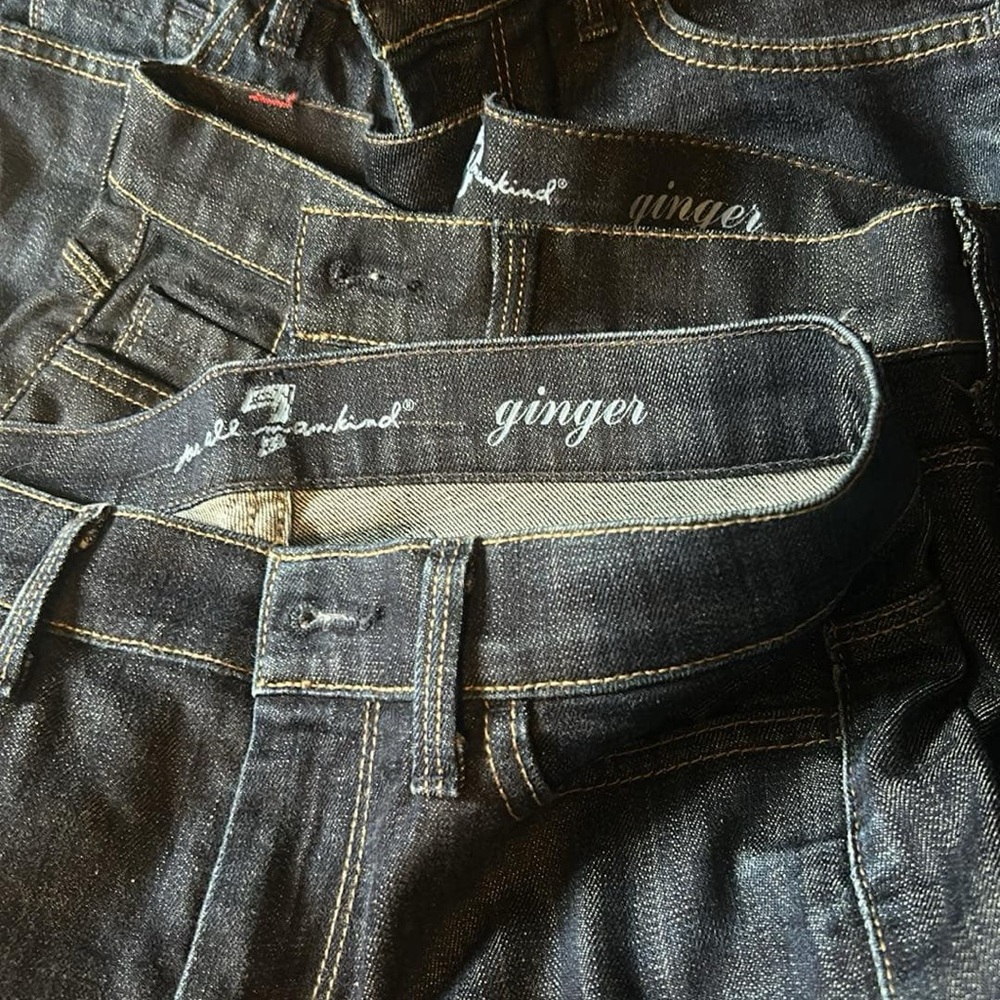 7 For All Mankind Dark Wash Jeans with Distressed Look